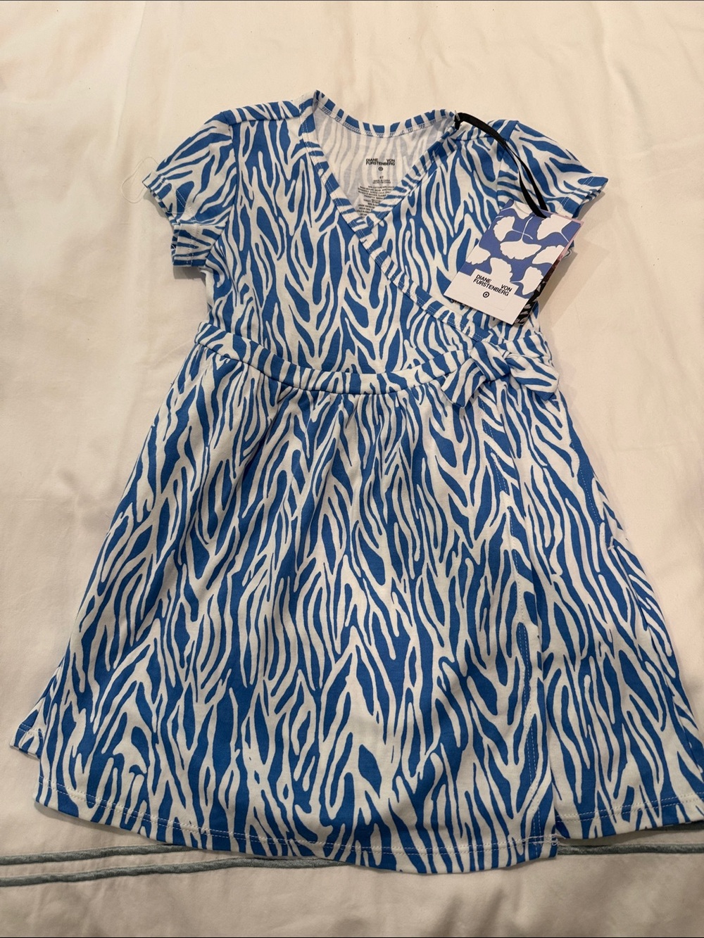 Diane Von Furstenberg for Target Blue and White Zebra-Print Wrap Dress